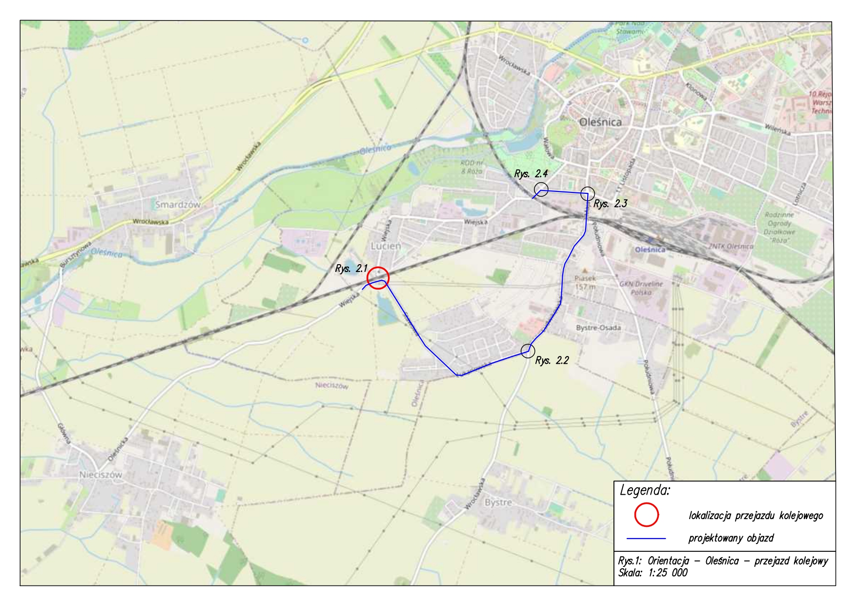 mapa objazd